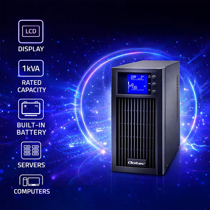 Maitinimo šaltinis Qoltec 53042 (MT, 1000VA)