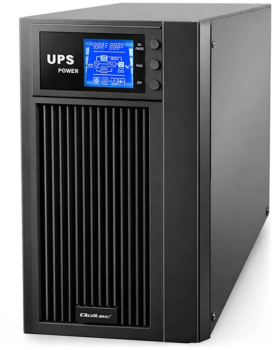 Qoltec Nepertraukiamo maitinimo šaltinis On-line 3KVA 2.4kW LCD USB