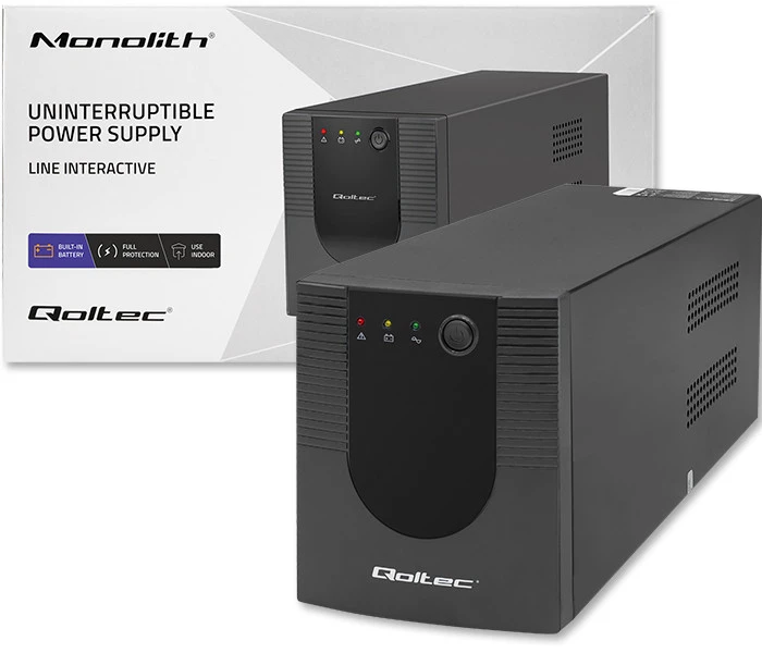 QOLTEC 53777 nepertraukiamo maitinimo linijos interaktyvus monolitas 2000VA 1200W