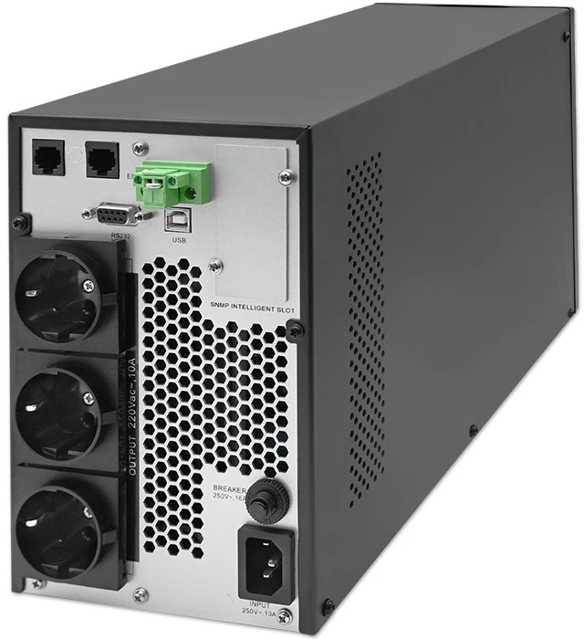 QOLTEC 52281 Nepertraukiamo maitinimo šaltinis UPS / 2kVA / 2000W / Galios koeficientas 1.0 / LCD / EPO / USB / Prisijungęs