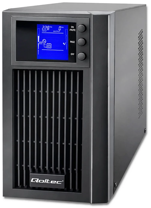 QOLTEC 53981 UPS / On line / Pure Sine Wave / 2kVA / 1,6kW / LCD / USB