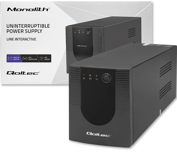 QOLTEC 53775 nepertraukiamo maitinimo linijos interaktyvus monolitas 1200VA 720W