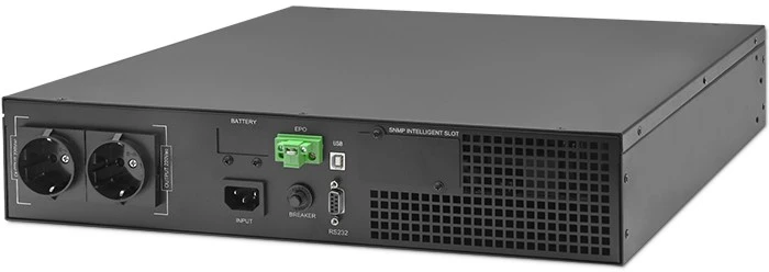 QOLTEC 52285 nepertraukiamo maitinimo UPS, skirtas RACK / 1kVA / 1000W / Galios koeficientas 1,0 / LCD / EPO / USB / On line