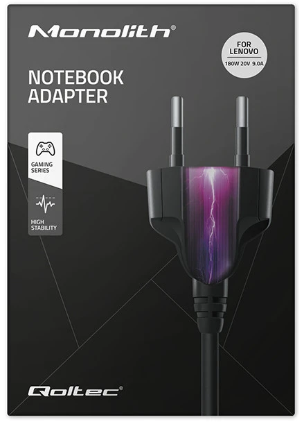 QOLTEC 51730 Nešiojamas kompiuteris AC power adapter Lenovo 180W 20V 9A Slim tip +power cable