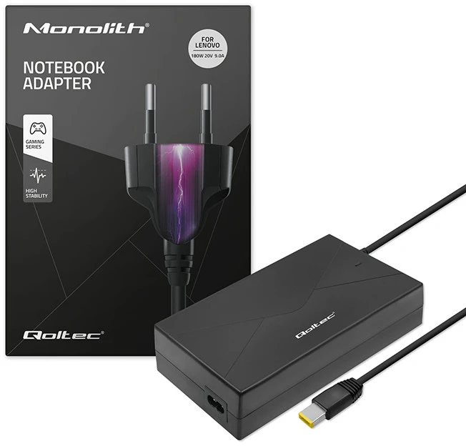 QOLTEC 51730 Nešiojamas kompiuteris AC power adapter Lenovo 180W 20V 9A Slim tip +power cable