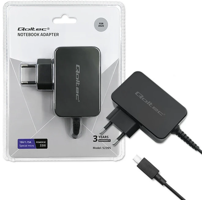 QOLTEC 52395 Maitinimo adapteris, skirtas Asus 33W 19V 1.75A specialus mikro USB