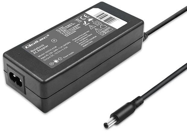 QOLTEC 50050 Nešiojamas kompiuteris AC maitinimo adapteris 65W 19.5V 3.33A 4.8x1.7 +maitinimo laidas