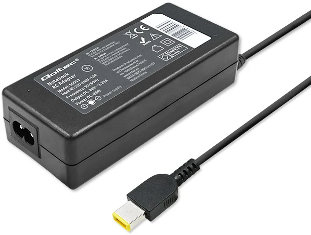 QOLTEC 50053 Nešiojamas kompiuteris Kintamosios srovės adapteris Lenovo 65W 20V 3.25A Plonas antgalis + maitinimo laidas