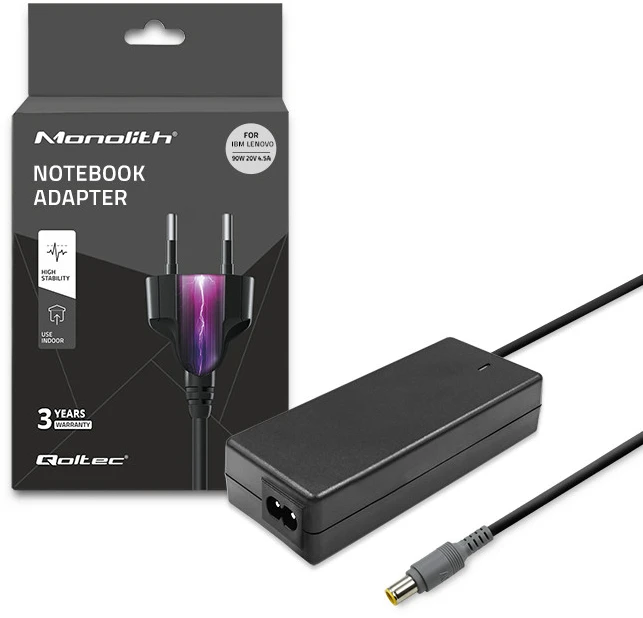 QOLTEC 50093 Nešiojamas kompiuteris AC power adapter IBM Lenovo 90W 20V 4.5 A 7.9x5.5