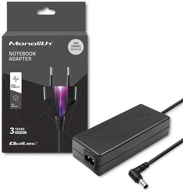 QOLTEC 50097 Nešiojamas kompiuteris AC power adapter IBM Lenovo 90W 19V 4.9A 5.5x2.5
