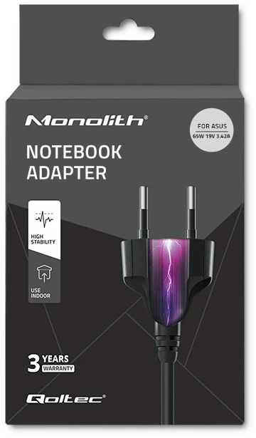 Nešiojamų kompiuterių įkroviklis Qoltec 51510.65W 19V Asus