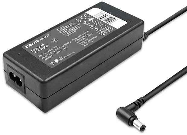 QOLTEC 50068 Nešiojamas kompiuteris AC power adapter 65W 3.42A 19V 5.5x2.5