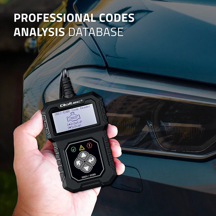 „Qoltec Skaitmeninis“ diagnostikos testeris „ProLine“ sąsaja | OBDII EOBD | Poliravimo MENIU | 8V–25V | Dviguba sistema