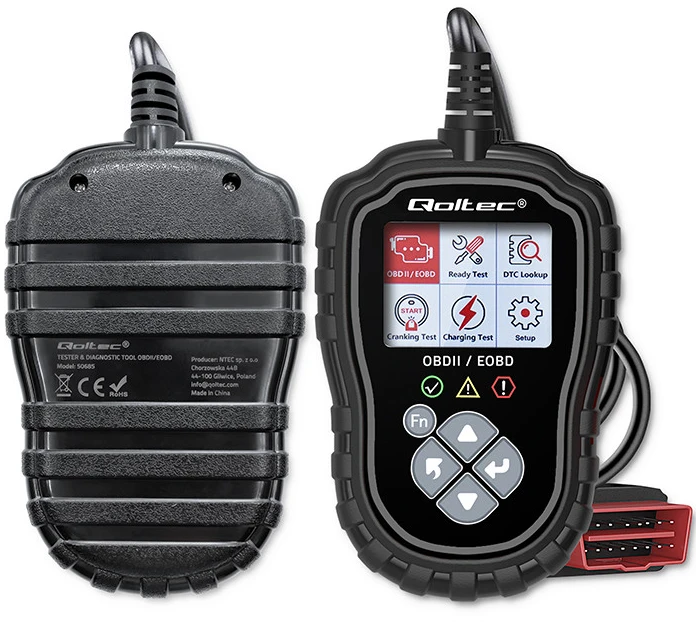 „Qoltec Skaitmeninis ProLine“ diagnostikos testeris | OBD2 EOBD | Poliravimo MENIU | 8V-25V | Dviguba sistema