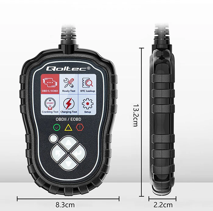 „Qoltec Skaitmeninis ProLine“ diagnostikos testeris | OBD2 EOBD | Poliravimo MENIU | 8V-25V | Dviguba sistema