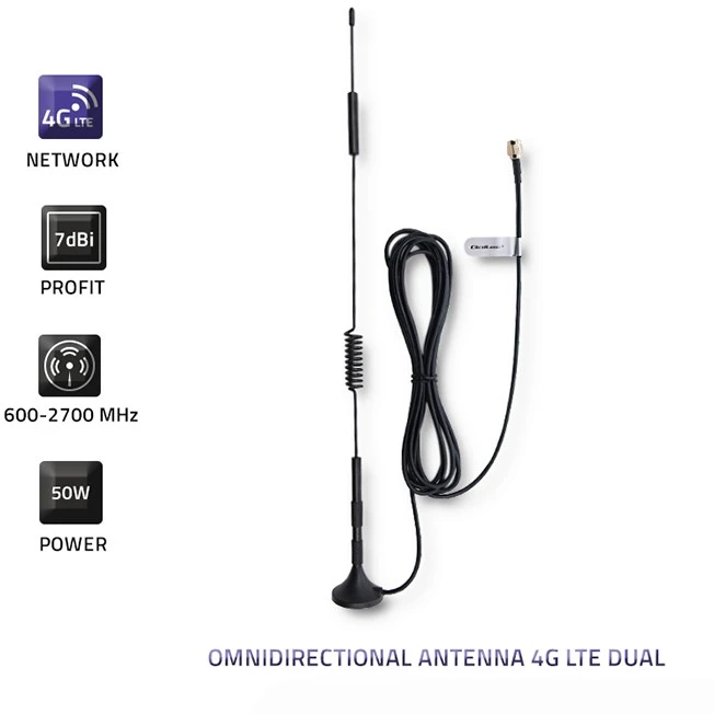 QOLTEC Omnidirectional Antena 4G LTE DUAL 7dBI Indoor Outdoor