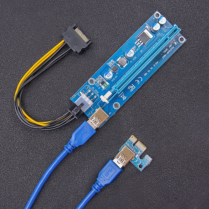 QOLTEC 55507 Riser PCI-E 1x - 16x USB 3.0 ver. 009S SATA / PCI-E 6 kontaktai