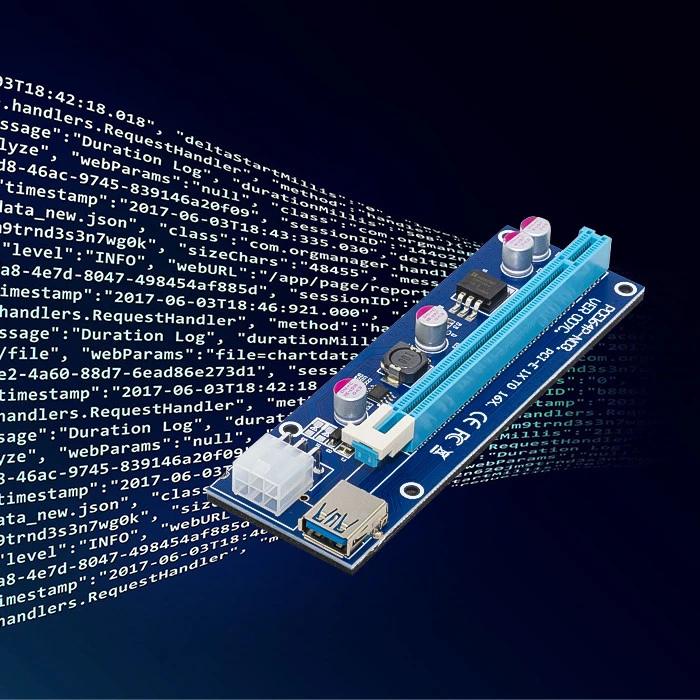 QOLTEC 55501 Qoltec Riser PCi-E 1x - 16x USB 3.0 SATA / PCI-E 6pin
