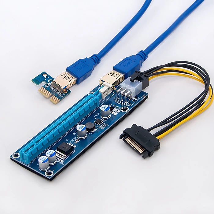 QOLTEC 55507 Riser PCI-E 1x - 16x USB 3.0 ver. 009S SATA / PCI-E 6 kontaktai