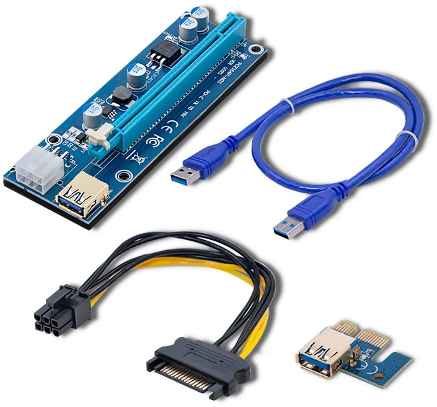 QOLTEC 55507 Riser PCI-E 1x - 16x USB 3.0 ver. 009S SATA / PCI-E 6 kontaktai