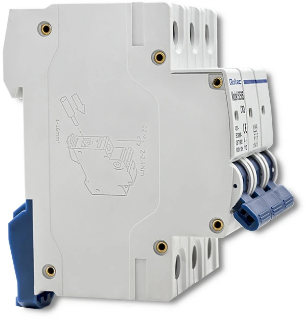 QOLTEC 52595 Viršsrovių grandinės pertraukiklis C63 / Saugiklis / AC / 63A / 3P