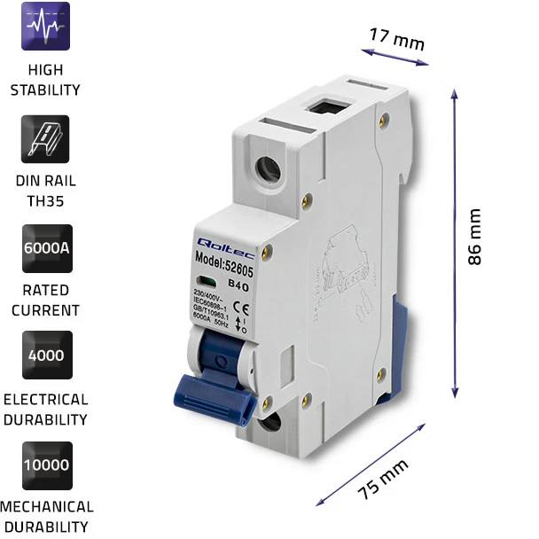 Qoltec pertraukiklis B40 40A 1P AC