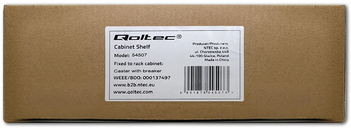 QOLTEC 54507 Ratukai su stabdžiu stelažams 19colių / 4vnt