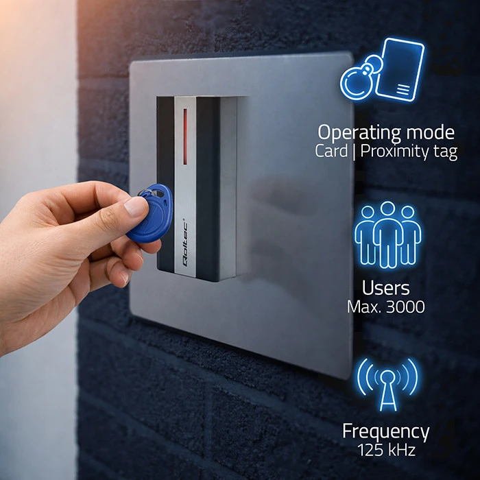 Qoltec RFID kortelių ir raktų pakabukų skaitytuvas EM Mifare ABS