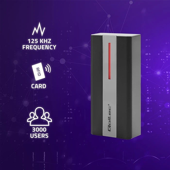Qoltec RFID kortelių ir raktų pakabukų skaitytuvas EM Mifare ABS