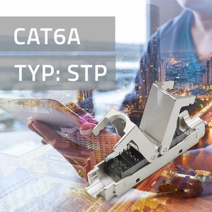 Tinklo laidas Kištukas rj45 be įrankių stp cat6a lizdas kaištis t568b t568a Qoltec
