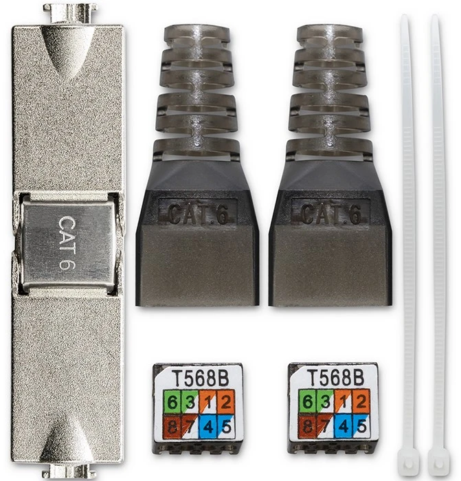Kištukas rj45 be įrankių stp cat6 lizdas kaištis t568b t568a Qoltec