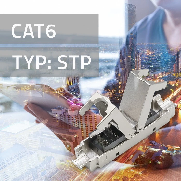 Kištukas rj45 be įrankių stp cat6 lizdas kaištis t568b t568a Qoltec