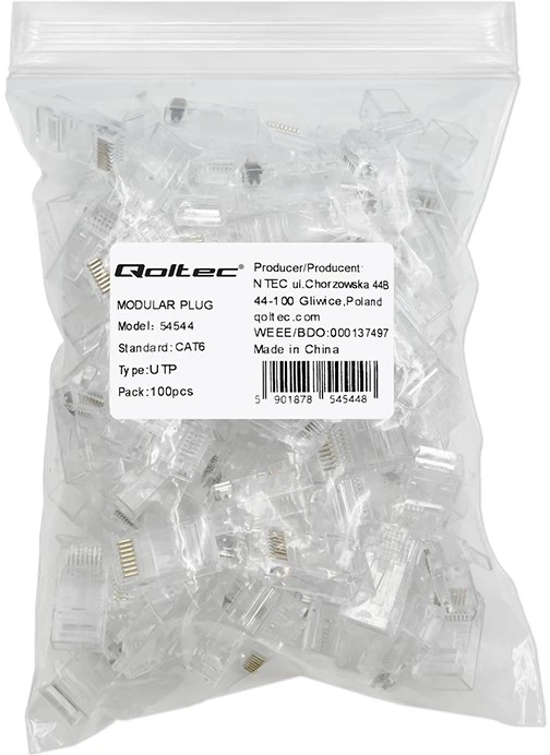 Qoltec Praėjimo kištukas RJ45 jungtis |