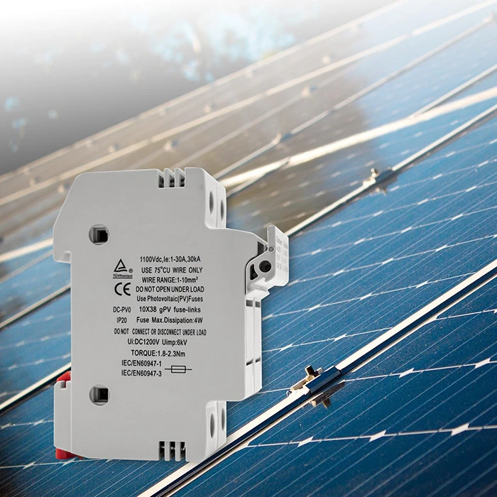 QOLTEC 52584 Saugiklio pagrindas Nuolatinės srovės saugiklis / 2P / 1000V / 30A / 10x38 / saulės