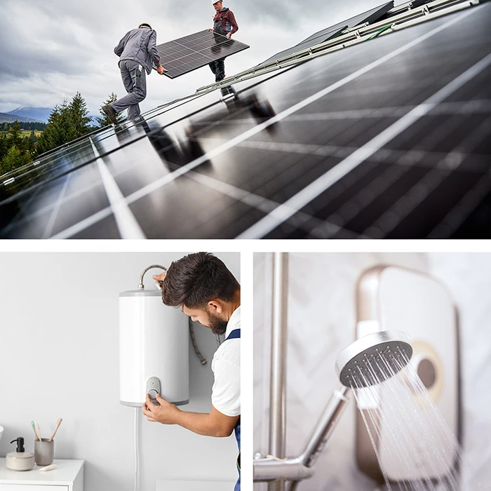 QOLTEC 53872 saulės inverteris vandens šildymui ECO Solar Boost MPPT BYPASS LCD 4kW