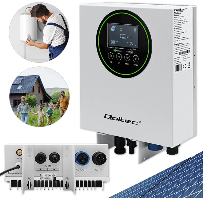 Qoltec saulės inverteris vandens šildymui 3kW/4kW