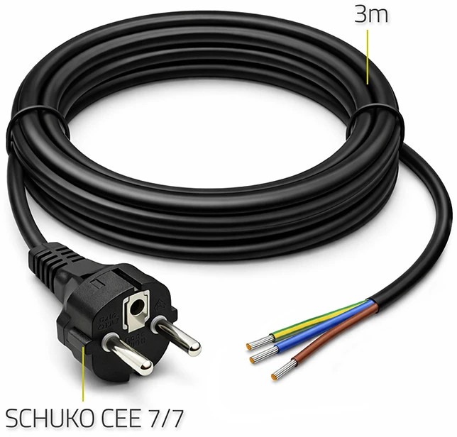 Qoltec SCHUKO CEE 7/7 maitinimo kabelis 3x1.50 mm² 3 m