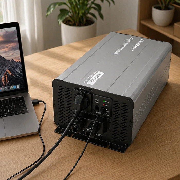 Qoltec Pure Sine Wave | 12V na 230V | 4000/8000W | UPS BYPASS