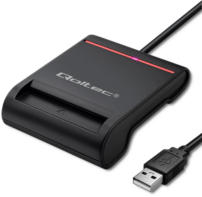 QOLTEC Smart chip ID kortelių skaitytuvas USB 2.0 Plug&Play