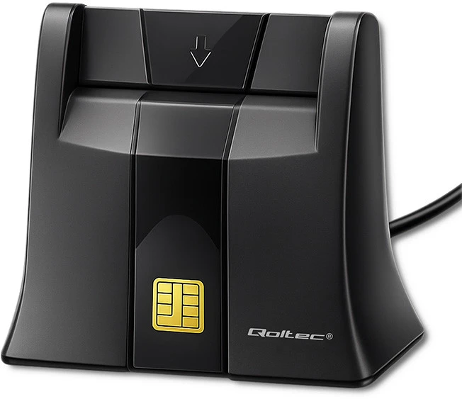 QOLTEC Smart chip ID kortelių skaitytuvas USB 2.0 Plug&Play vertikalus
