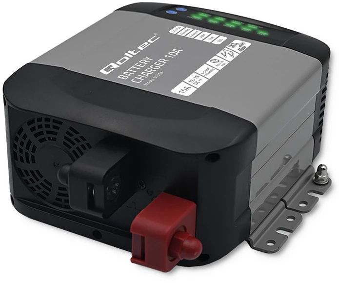 QOLTEC 51958 Smart Monolith įkroviklis LiFePO4 AGM GEL SLA akumuliatoriams / 10A / 12V