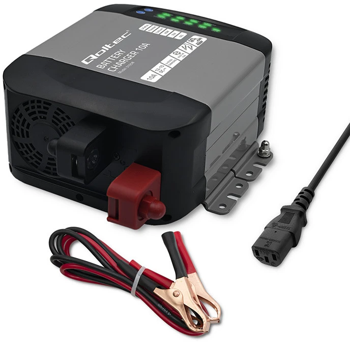 QOLTEC 51958 Smart Monolith įkroviklis LiFePO4 AGM GEL SLA akumuliatoriams / 10A / 12V