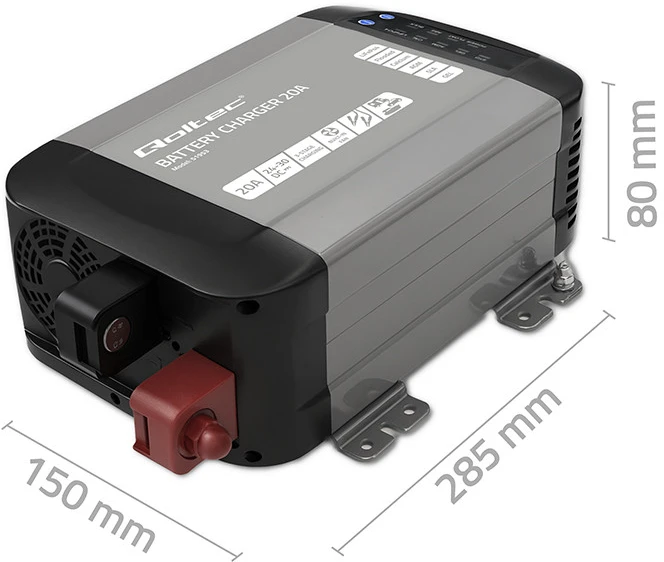 Qoltec Intelligent kroviklis Monolith LiFePO4 AGM GEL SLA akumuliatoriams | 20A | 24V