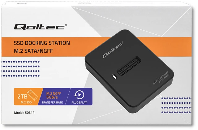 QOLTEC 50314 prijungimo stotelė SSD M.2 SATA NGFF USB 3.1