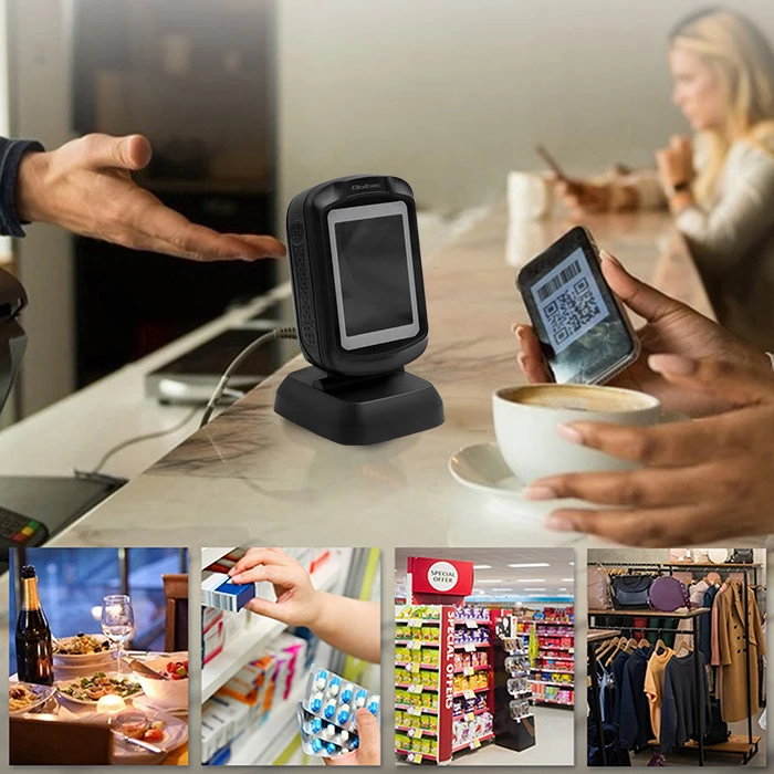Qoltec 50864 stalinis QR ir brūkšninių kodų skaitytuvas | USB