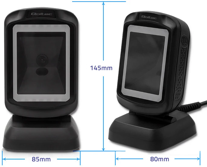 Qoltec 50864 stalinis QR ir brūkšninių kodų skaitytuvas | USB