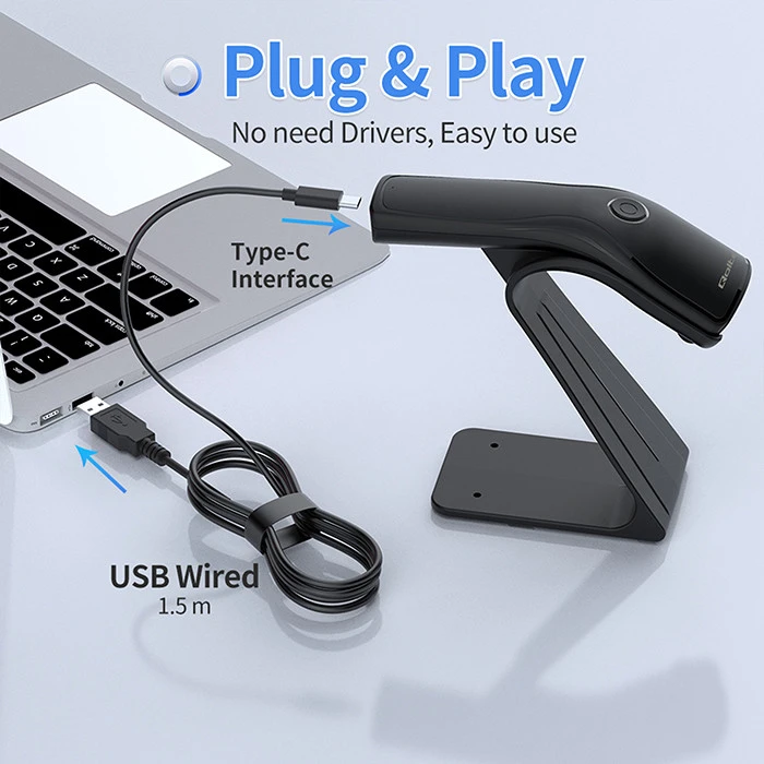 Qoltec stacionarus brūkšninių kodų skaitytuvas USB