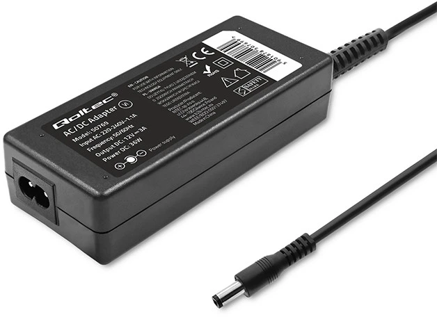 QOLTEC 50769 Stalinio kompiuterio maitinimo šaltinis 36W 12V 3A 5,5 x 2,1 + maitinimo kabelis