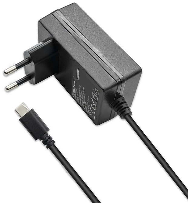 Qoltec Įkroviklis Super FAST PD do Raspberry PI 5 | USB-C | 27W | 5.1V | 5A | Juoda