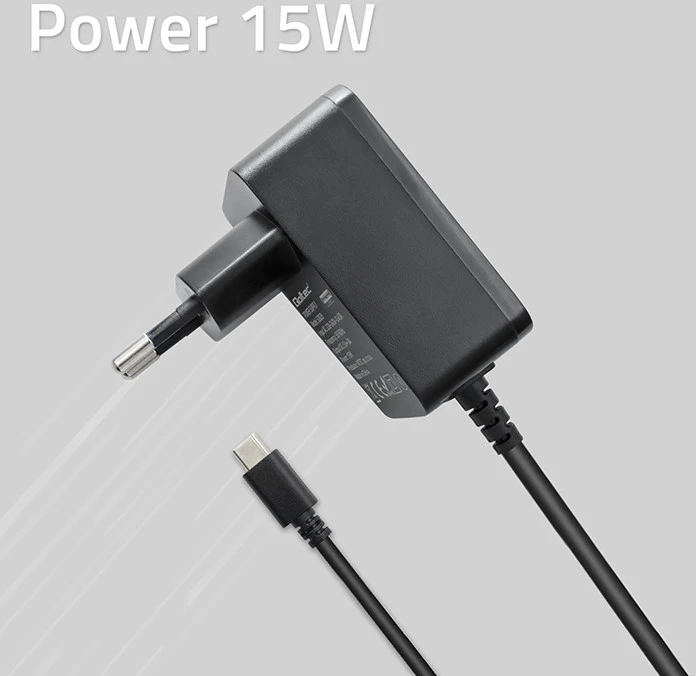 Qoltec Super FAST PD įkroviklis Raspberry PI 4 USB-C 15W 5V 3A juodas